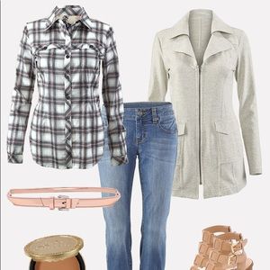 CAbi Floral Festival Sleeved Blouse